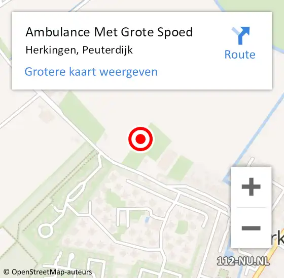 Locatie op kaart van de 112 melding: Ambulance Met Grote Spoed Naar Herkingen, Peuterdijk op 12 juli 2021 03:37