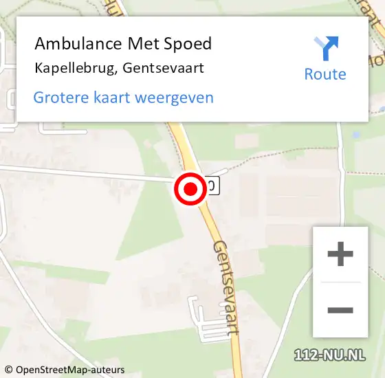 Locatie op kaart van de 112 melding: Ambulance Met Spoed Naar Kapellebrug, Gentsevaart op 16 juni 2014 09:22