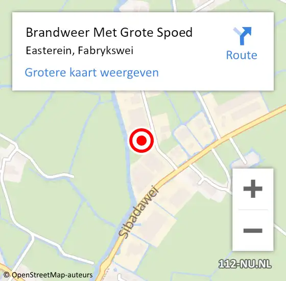 Locatie op kaart van de 112 melding: Brandweer Met Grote Spoed Naar Easterein, Fabrykswei op 12 juli 2021 05:41