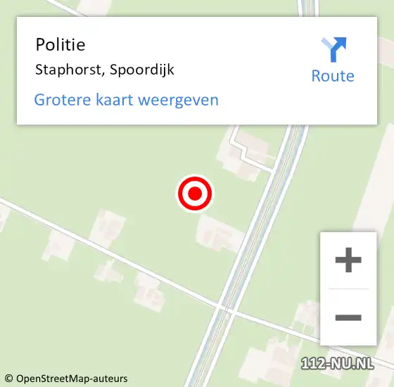 Locatie op kaart van de 112 melding: Politie Staphorst, Spoordijk op 12 juli 2021 06:14