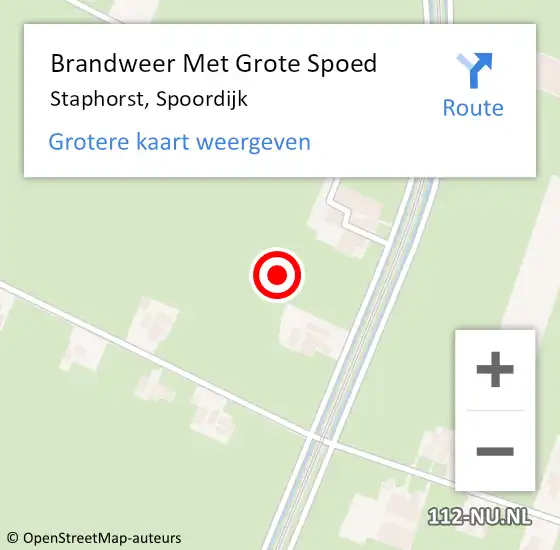 Locatie op kaart van de 112 melding: Brandweer Met Grote Spoed Naar Staphorst, Spoordijk op 12 juli 2021 06:15