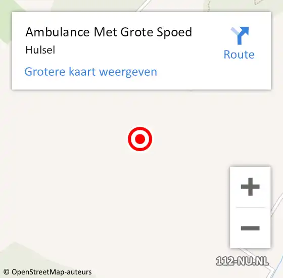 Locatie op kaart van de 112 melding: Ambulance Met Grote Spoed Naar Hulsel op 12 juli 2021 06:54