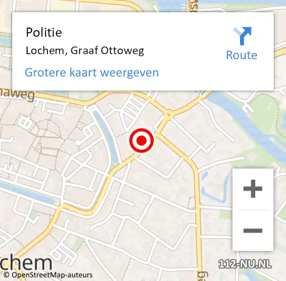 Locatie op kaart van de 112 melding: Politie Lochem, Graaf Ottoweg op 12 juli 2021 07:42