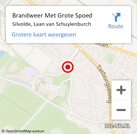 Locatie op kaart van de 112 melding: Brandweer Met Grote Spoed Naar Silvolde, Laan van Schuylenburch op 12 juli 2021 08:01