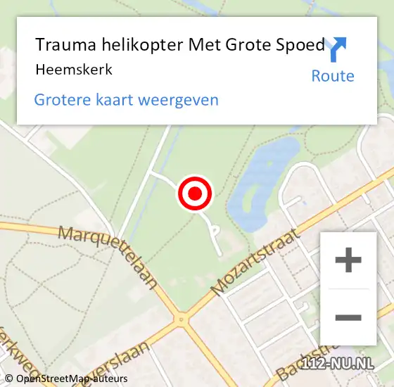 Locatie op kaart van de 112 melding: Trauma helikopter Met Grote Spoed Naar Heemskerk op 12 juli 2021 08:17