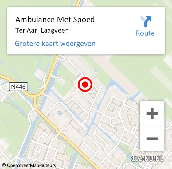 Locatie op kaart van de 112 melding: Ambulance Met Spoed Naar Ter Aar, Laagveen op 12 juli 2021 08:24