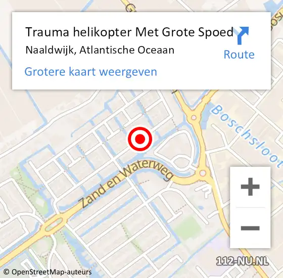 Locatie op kaart van de 112 melding: Trauma helikopter Met Grote Spoed Naar Naaldwijk, Atlantische Oceaan op 12 juli 2021 08:37