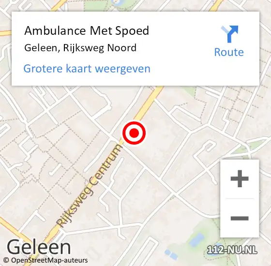 Locatie op kaart van de 112 melding: Ambulance Met Spoed Naar Geleen, Rijksweg Noord op 12 juli 2021 09:18