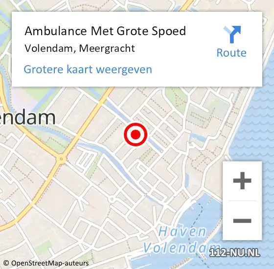 Locatie op kaart van de 112 melding: Ambulance Met Grote Spoed Naar Volendam, Meergracht op 12 juli 2021 09:20