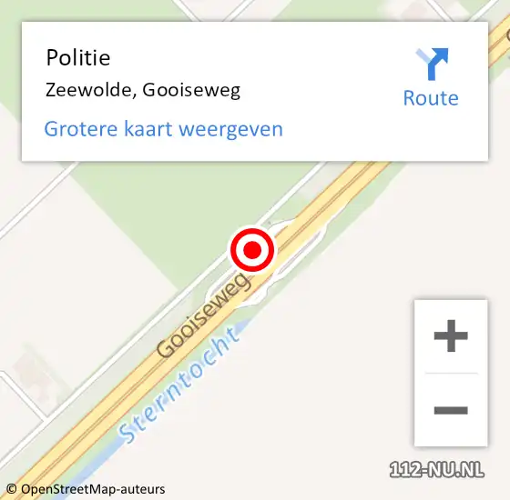 Locatie op kaart van de 112 melding: Politie Zeewolde, Gooiseweg op 12 juli 2021 09:24