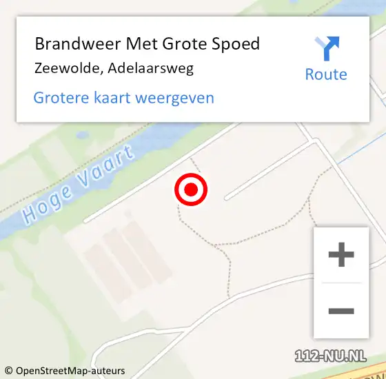 Locatie op kaart van de 112 melding: Brandweer Met Grote Spoed Naar Zeewolde, Adelaarsweg op 12 juli 2021 09:28