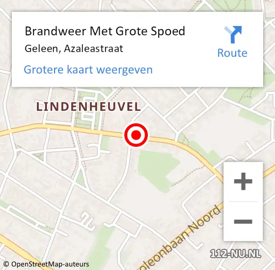 Locatie op kaart van de 112 melding: Brandweer Met Grote Spoed Naar Geleen, Azaleastraat op 12 juli 2021 09:54