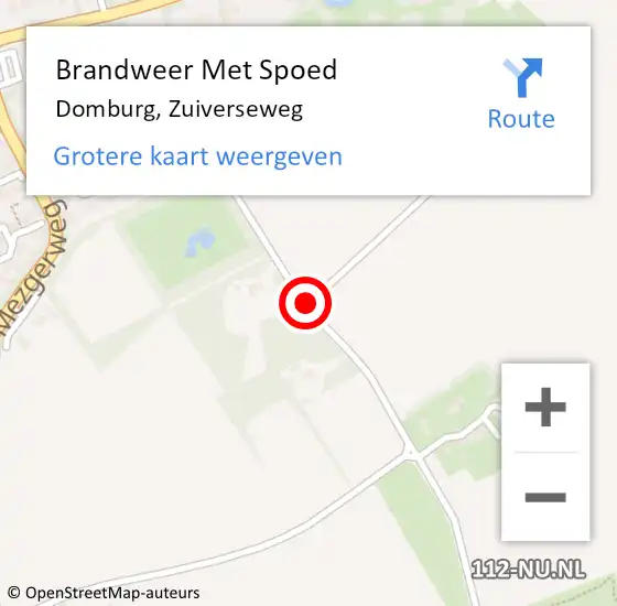 Locatie op kaart van de 112 melding: Brandweer Met Spoed Naar Domburg, Zuiverseweg op 12 juli 2021 10:12