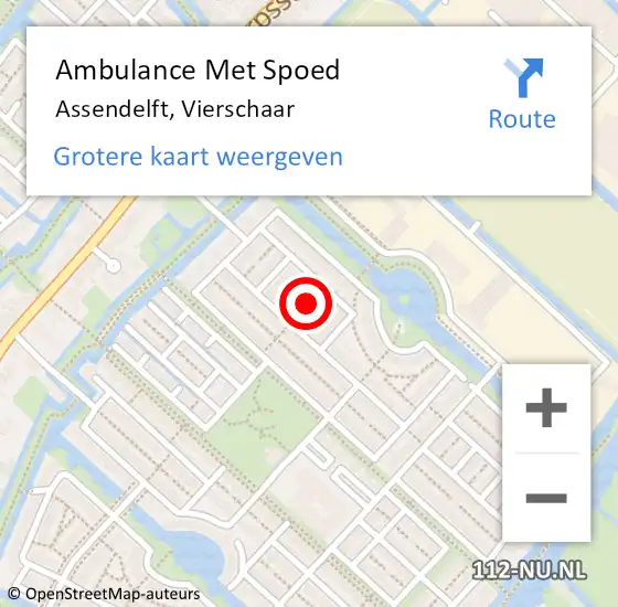 Locatie op kaart van de 112 melding: Ambulance Met Spoed Naar Assendelft, Vierschaar op 12 juli 2021 11:04