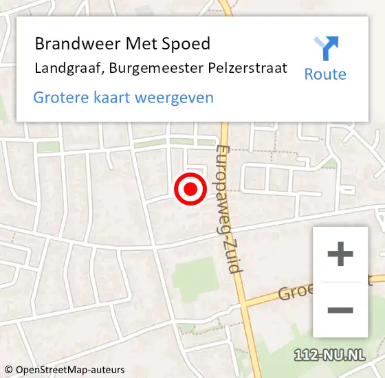Locatie op kaart van de 112 melding: Brandweer Met Spoed Naar Landgraaf, Burgemeester Pelzerstraat op 12 juli 2021 11:28