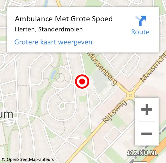 Locatie op kaart van de 112 melding: Ambulance Met Grote Spoed Naar Herten, Veestraat op 12 juli 2021 11:41