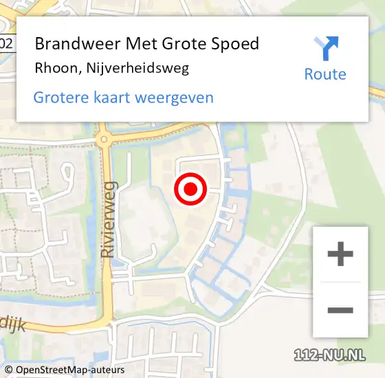 Locatie op kaart van de 112 melding: Brandweer Met Grote Spoed Naar Rhoon, Nijverheidsweg op 12 juli 2021 12:34