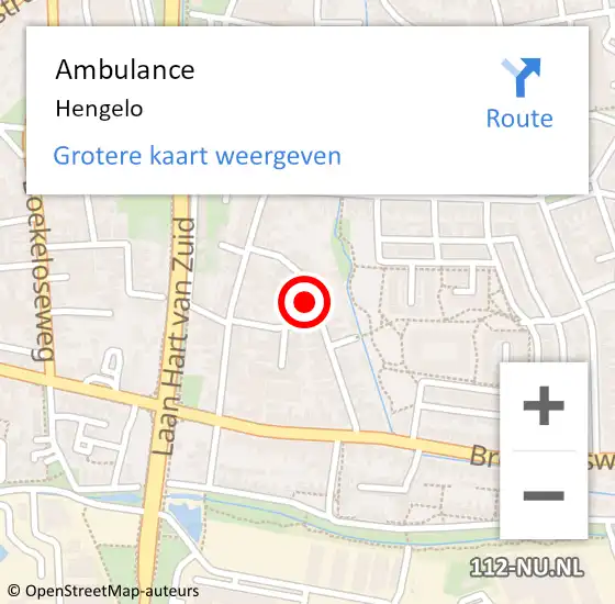 Locatie op kaart van de 112 melding: Ambulance Hengelo op 12 juli 2021 12:35