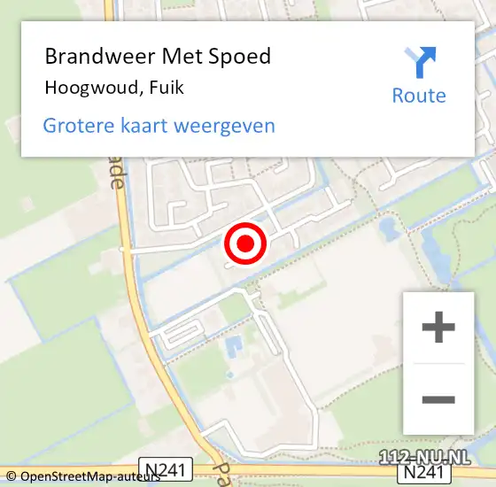 Locatie op kaart van de 112 melding: Brandweer Met Spoed Naar Hoogwoud, Fuik op 12 juli 2021 12:57