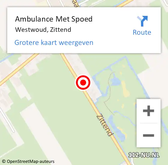 Locatie op kaart van de 112 melding: Ambulance Met Spoed Naar Westwoud, Zittend op 12 juli 2021 13:12