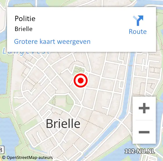 Locatie op kaart van de 112 melding: Politie Brielle op 12 juli 2021 13:43