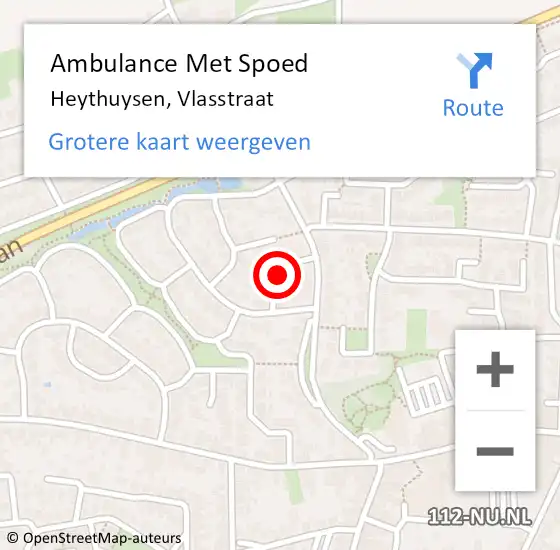 Locatie op kaart van de 112 melding: Ambulance Met Spoed Naar Heythuysen, Vlasstraat op 12 juli 2021 13:55