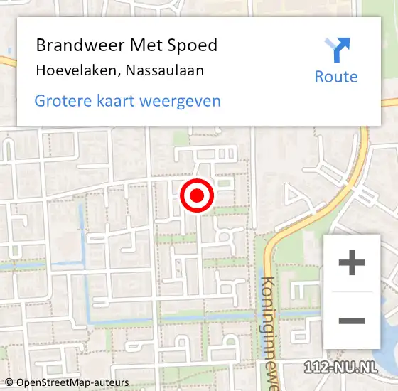 Locatie op kaart van de 112 melding: Brandweer Met Spoed Naar Hoevelaken, Nassaulaan op 12 juli 2021 13:56