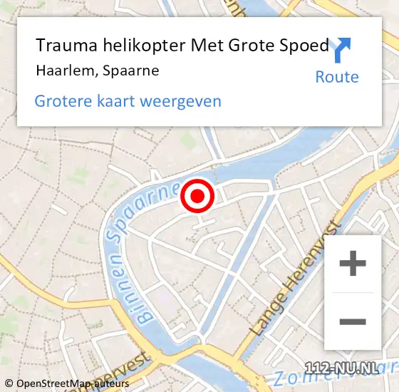 Locatie op kaart van de 112 melding: Trauma helikopter Met Grote Spoed Naar Haarlem, Spaarne op 12 juli 2021 14:04