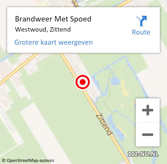 Locatie op kaart van de 112 melding: Brandweer Met Spoed Naar Westwoud, Zittend op 12 juli 2021 14:12