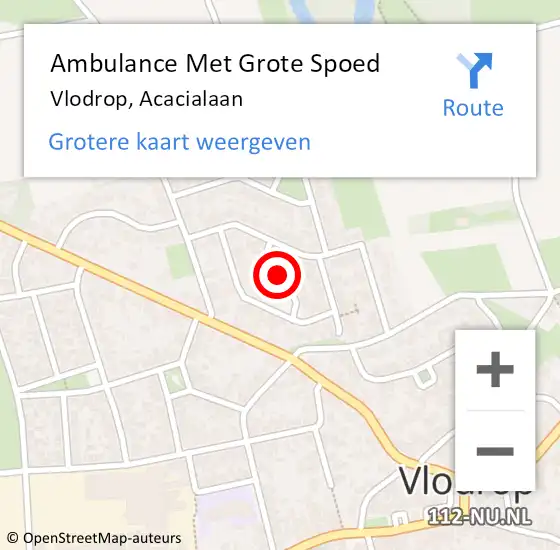 Locatie op kaart van de 112 melding: Ambulance Met Grote Spoed Naar Vlodrop, Acacialaan op 12 juli 2021 14:37