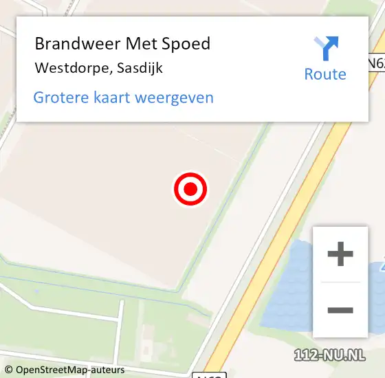 Locatie op kaart van de 112 melding: Brandweer Met Spoed Naar Westdorpe, Sasdijk op 12 juli 2021 14:42