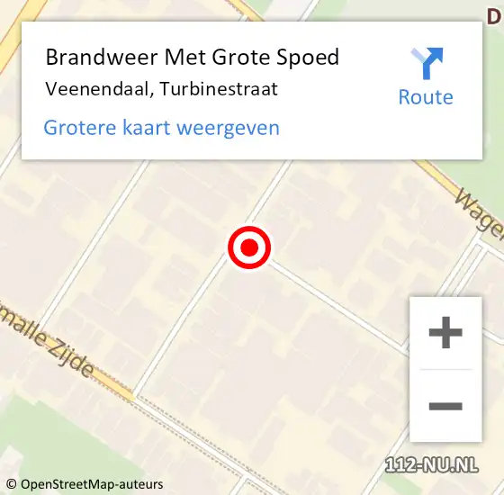 Locatie op kaart van de 112 melding: Brandweer Met Grote Spoed Naar Veenendaal, Turbinestraat op 12 juli 2021 15:25