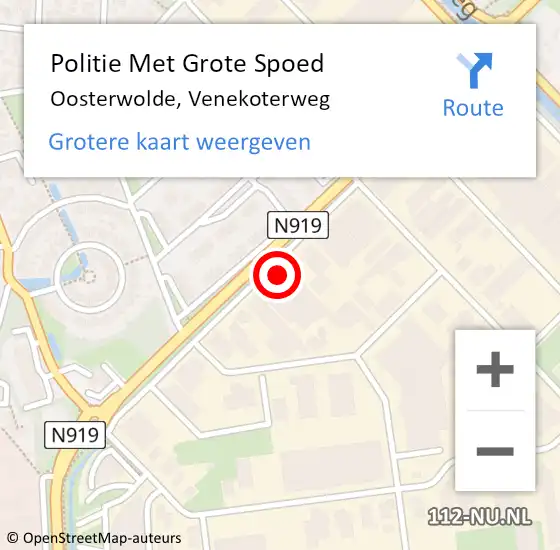 Locatie op kaart van de 112 melding: Politie Met Grote Spoed Naar Oosterwolde, Venekoterweg op 12 juli 2021 15:30