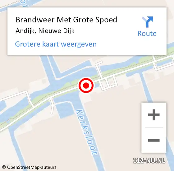 Locatie op kaart van de 112 melding: Brandweer Met Grote Spoed Naar Andijk, Nieuwe Dijk op 12 juli 2021 15:58