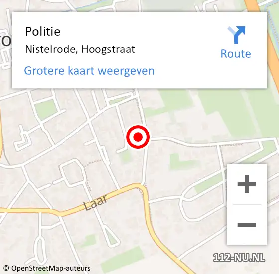 Locatie op kaart van de 112 melding: Politie Nistelrode, Hoogstraat op 12 juli 2021 16:03