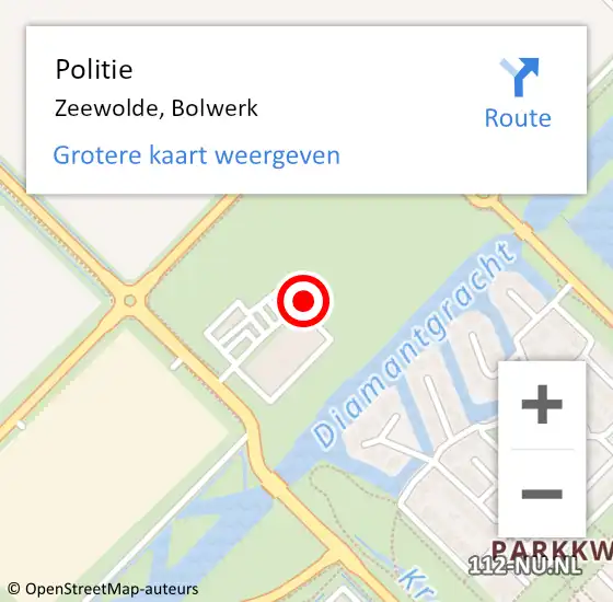 Locatie op kaart van de 112 melding: Politie Zeewolde, Bolwerk op 12 juli 2021 16:08