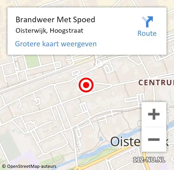 Locatie op kaart van de 112 melding: Brandweer Met Spoed Naar Oisterwijk, Hoogstraat op 12 juli 2021 16:19