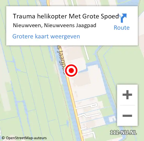 Locatie op kaart van de 112 melding: Trauma helikopter Met Grote Spoed Naar Nieuwveen, Nieuwveens Jaagpad op 12 juli 2021 16:45