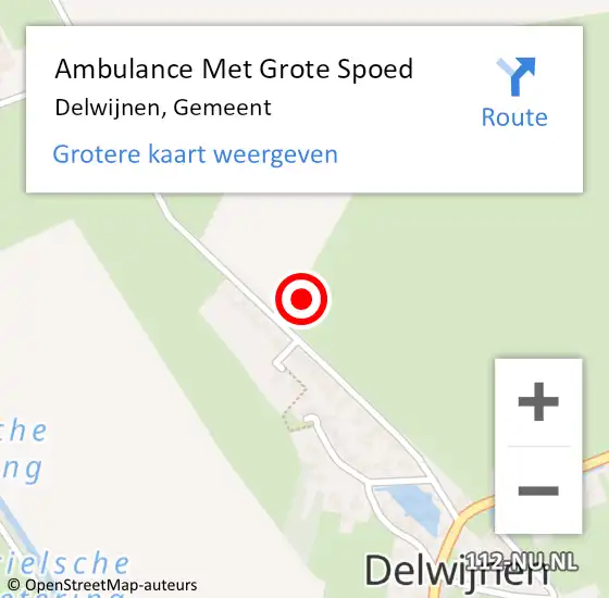 Locatie op kaart van de 112 melding: Ambulance Met Grote Spoed Naar Delwijnen, Gemeent op 12 juli 2021 17:06