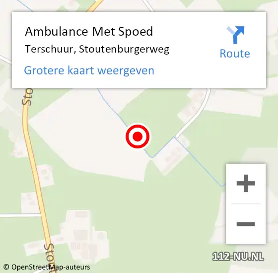 Locatie op kaart van de 112 melding: Ambulance Met Spoed Naar Terschuur, Stoutenburgerweg op 12 juli 2021 17:10