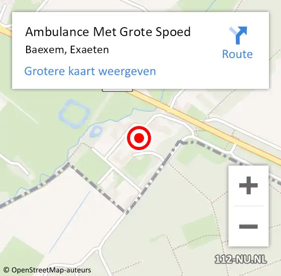 Locatie op kaart van de 112 melding: Ambulance Met Grote Spoed Naar Baexem, Exaeten op 12 juli 2021 18:03