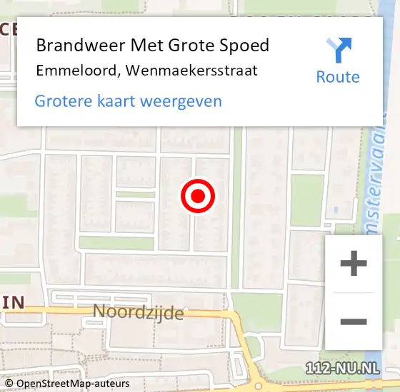 Locatie op kaart van de 112 melding: Brandweer Met Grote Spoed Naar Emmeloord, Wenmaekersstraat op 5 oktober 2013 09:36