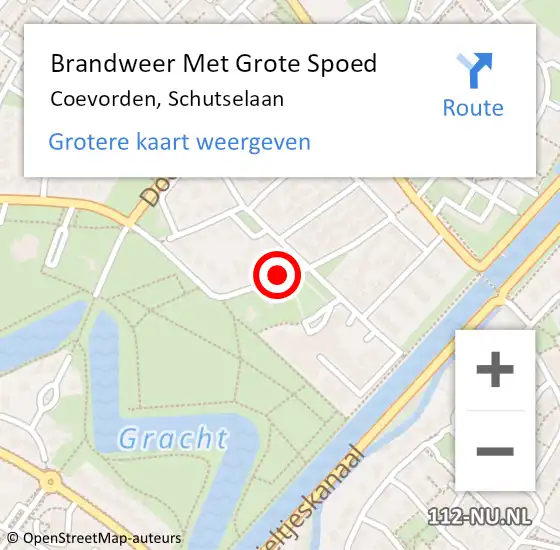 Locatie op kaart van de 112 melding: Brandweer Met Grote Spoed Naar Coevorden, Schutselaan op 12 juli 2021 19:01