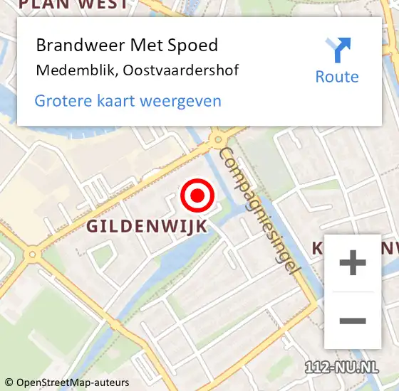 Locatie op kaart van de 112 melding: Brandweer Met Spoed Naar Medemblik, Oostvaardershof op 12 juli 2021 19:29