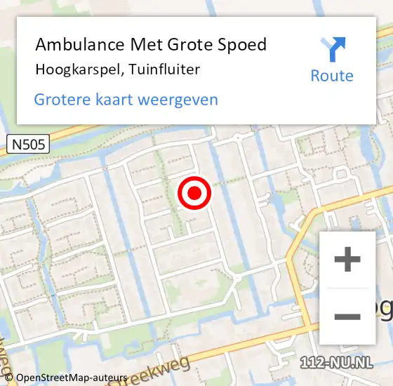 Locatie op kaart van de 112 melding: Ambulance Met Grote Spoed Naar Hoogkarspel, Tuinfluiter op 12 juli 2021 20:02