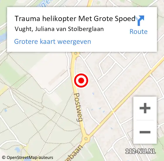 Locatie op kaart van de 112 melding: Trauma helikopter Met Grote Spoed Naar Vught, Juliana van Stolberglaan op 12 juli 2021 20:11