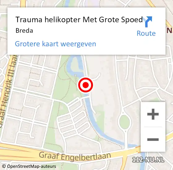 Locatie op kaart van de 112 melding: Trauma helikopter Met Grote Spoed Naar Breda op 12 juli 2021 20:13