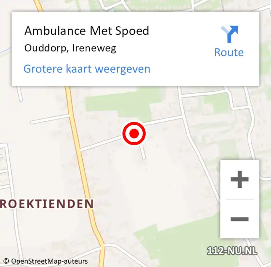Locatie op kaart van de 112 melding: Ambulance Met Spoed Naar Ouddorp, Ireneweg op 12 juli 2021 20:17