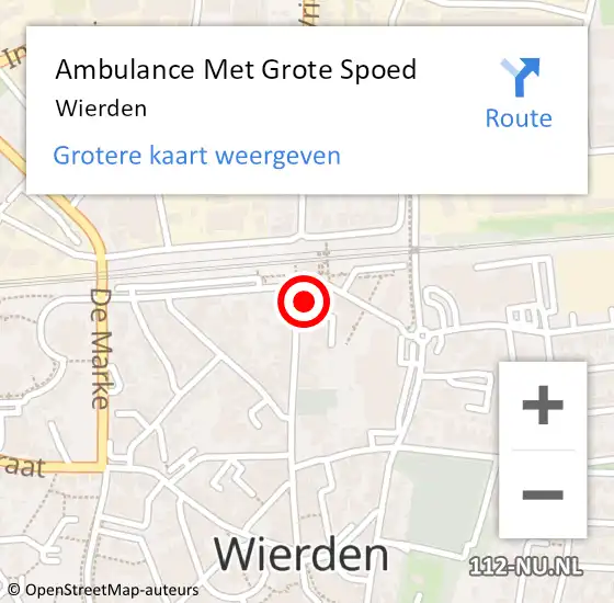 Locatie op kaart van de 112 melding: Ambulance Met Grote Spoed Naar Wierden op 12 juli 2021 20:22