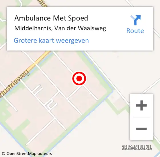 Locatie op kaart van de 112 melding: Ambulance Met Spoed Naar Middelharnis, Van der Waalsweg op 12 juli 2021 20:26